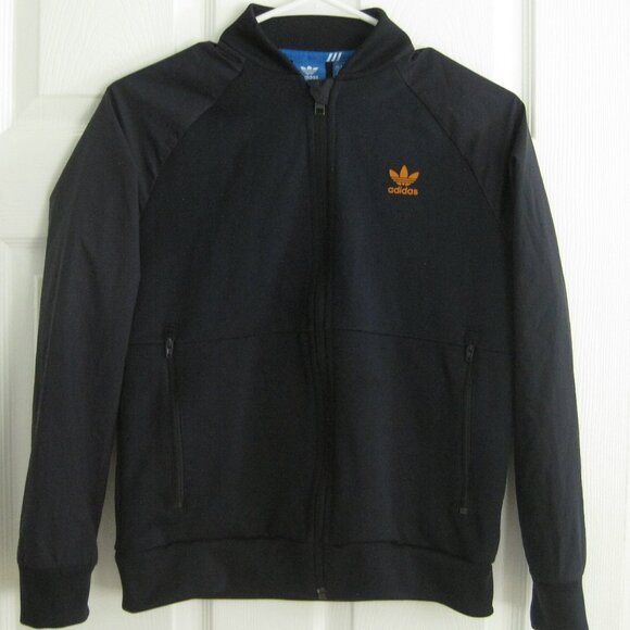Adidas Full Zip Track Jacket Youth Size M Black Unisex - Picture 1 of 11